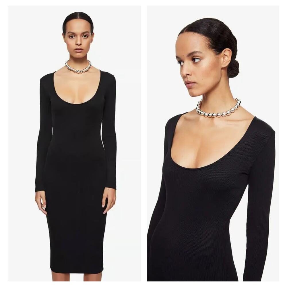 NEW ANINE BING Montana Ribbed Midi Dress Size Medium